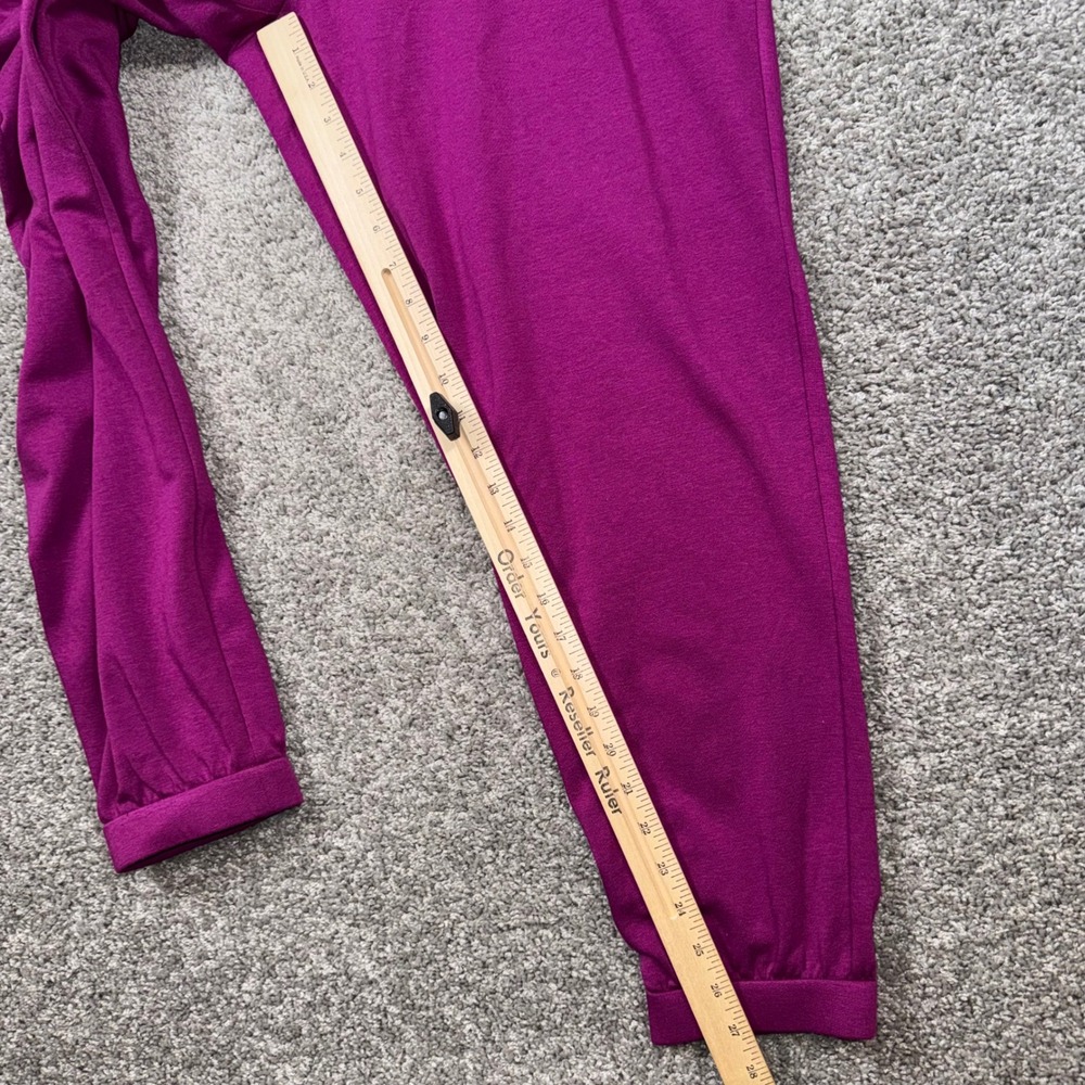 Eileen Fisher Cozy Brushed Terry Hug Ankle Track Pant Berry Magenta Large NEW - Picture 6 of 9